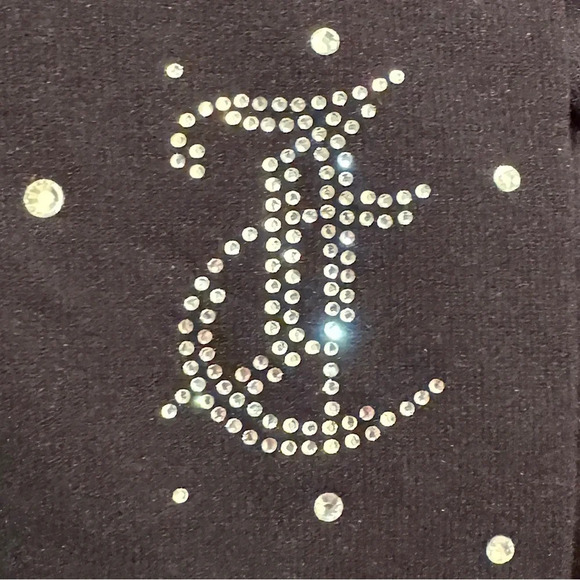 Juicy Couture Bodysuit Shorts with Full Glam Rhinestones SZ S Logo JC on Leg - Picture 3 of 6